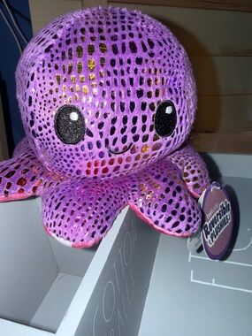 Teeturtle Reversible Plushies! Octopus Plush Toy- 2 Expressions Adorable! -